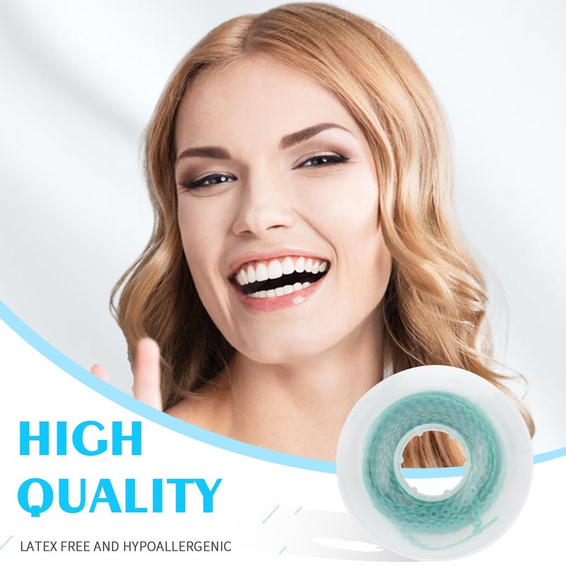 ANNWAH Dental Colorful Orthodontic Braces Rubber Chains,Dental Rubber Chains for Braces Power Chains for Orthodontic Treatment(Long,Green 35) - Image 2